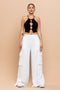 CARGO WIDE LEG SWEATPANTS